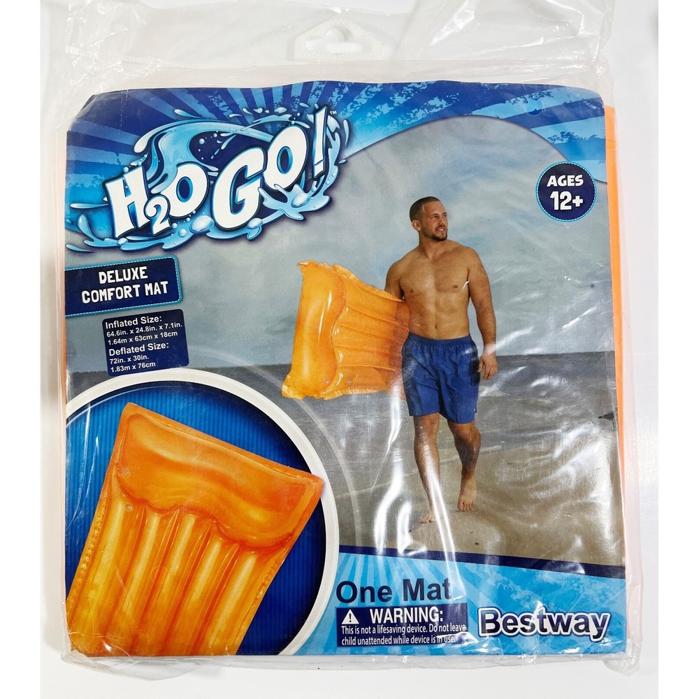 H2O GO: Deluxe Comfort Mat (Orange) Float, Summer Ages 12+ Pool (BRAND NEW)‎